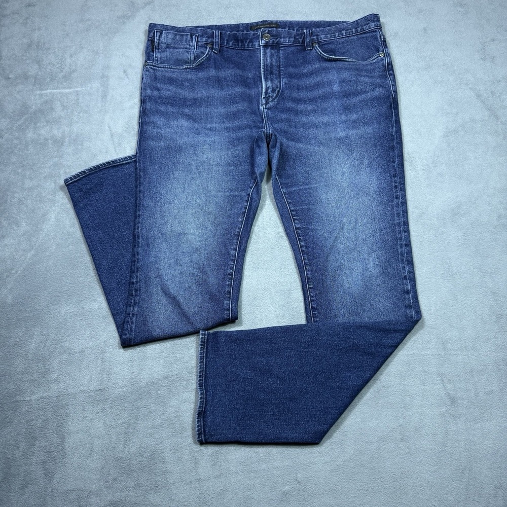 John Varvatos Men's Slim Straight Jeans - Dark Blue Denim